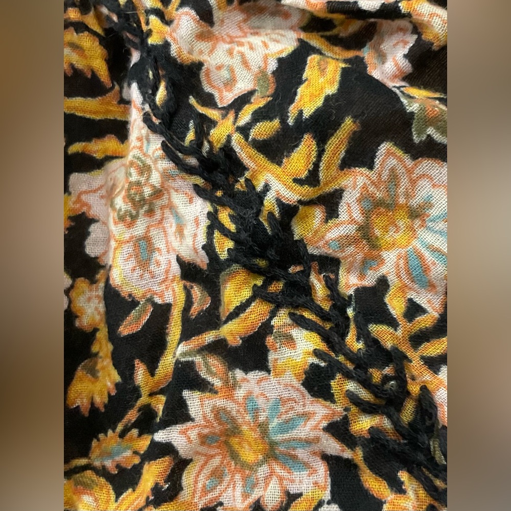 Billabong Womens Long Sleeve Floral V Tie Neck Blouse Size L - Picture 4 of 9